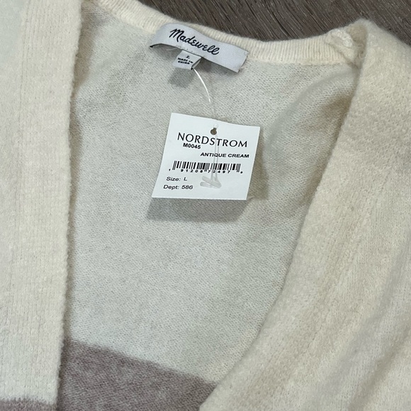 NWT Madewell Large Super Soft Ryder Stripe Cardigan Colorblock Stripe Sweater - Picture 3 of 7